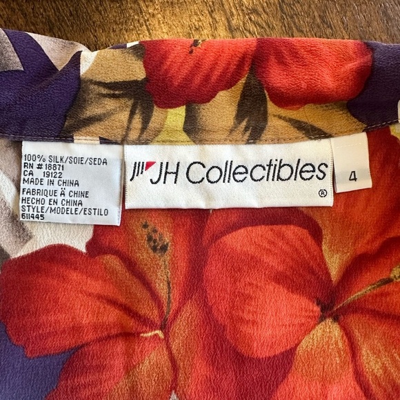 JH Collectibles | 80’s 100% Silk Hawaiian Print Blouse & Skirt Set - Picture 6 of 13